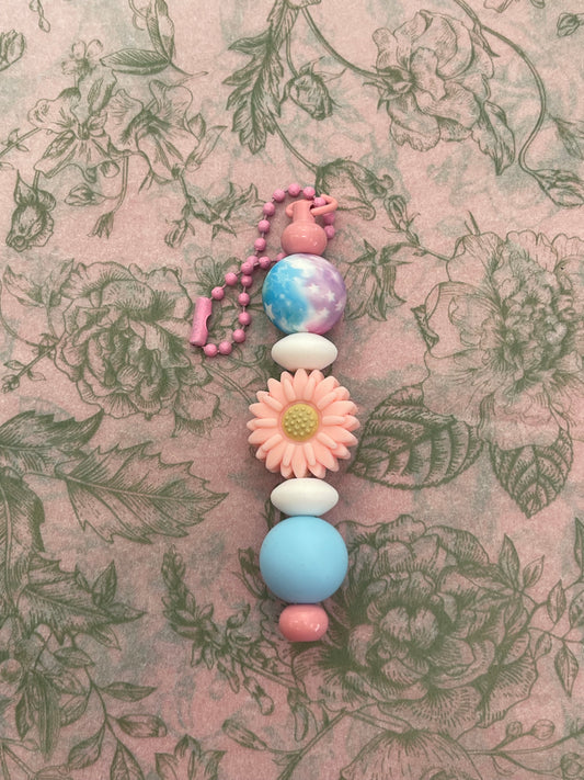 Pink Flower Charm Chain
